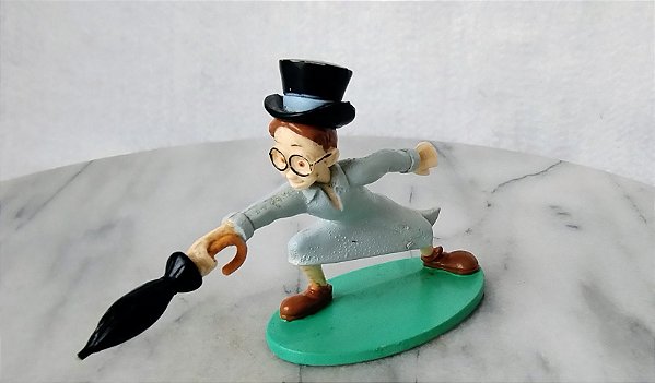 Rara miniatura Disney Store , anos 90,  Dr John di Peter Pan, 7 cm de altura, 11 cm de comprimento