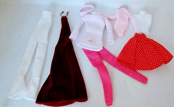 Lote de 8 peças de roupas para Barbie Model Muse