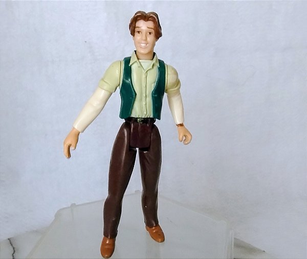 Boneco Dimitri articulado nos braços e pernas, colado na cintura , de Anastasia, Fox 1997, 11,5cm
