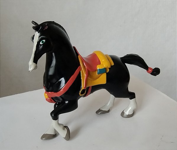 Miniatura Disney, khan, cavalo preto da Mulan , 9 cm comprimento ;7 tall de altura