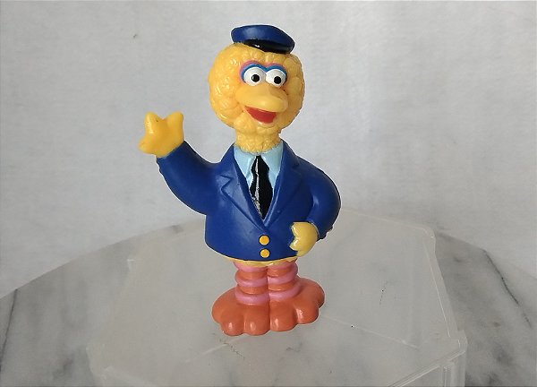 Miniatura de vinil Henson 1993, Garibaldo piloto de avião Vila Sesamo, 8,5 cm