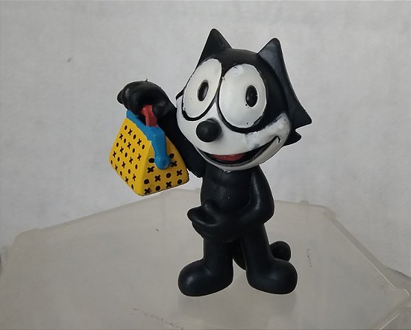 Miniatura de vinil estática do Gato Felix sem marca 6 cm