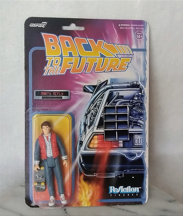 Boneco articulado Marty Mcfly  de Volta ao Futuro (1985) Reaction figure 2020, 10 cm , lacrado
