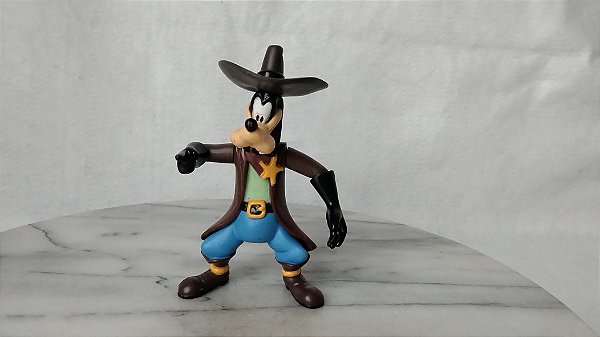 Miniatura Disney de Pateta cowboy xerife do Velho Oeste, 11 cm