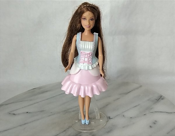 Mini Barbie cabelos castanhos,16 cm, coleção Barbie mini kingdom Mattel 2005
