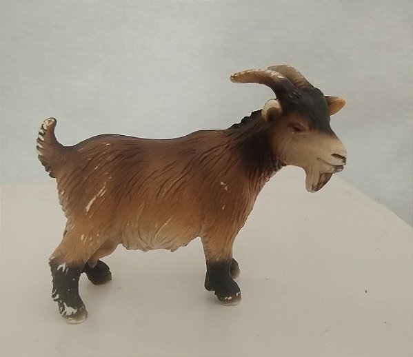 Miniatura de vinil Schleich 13601 de 2005, mini cabra fêmea 7x5 cm