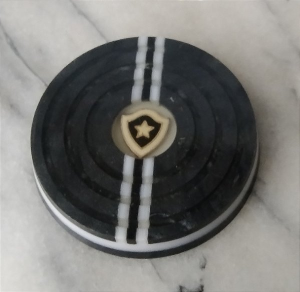 Futebol de botão de Botafogo com listras brancas paralelas 5,5 cm diâmetro
