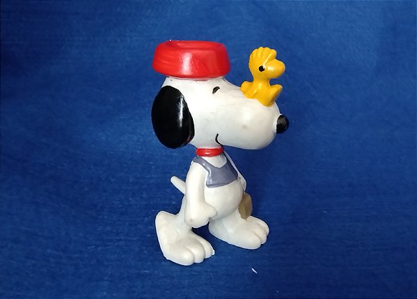 De 1972, Miniatura de vinil Peanuts de Snoopy com Woodstock no nariz, 6 cmy