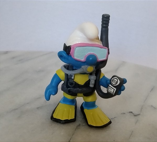 Smurf mergulhador / Scuba diver 5 cm Peyo/Schleich 1999