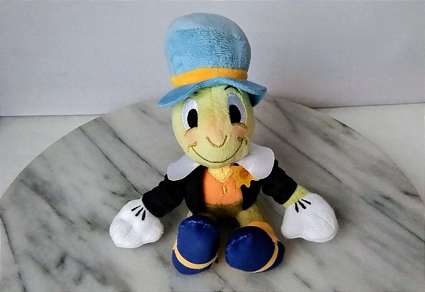 Pelúcia de grilo falante Jiminy do Pinóquio Disney,16 cm com imã onde senta