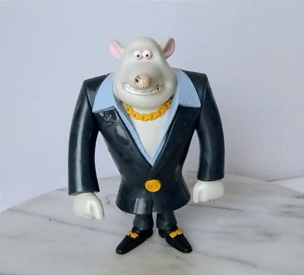 Boneco Whitey bobblehead 14 cm do cartoon por agua abaixo DreamWorks, col. McDonald's 2006, esguicha água pela boca