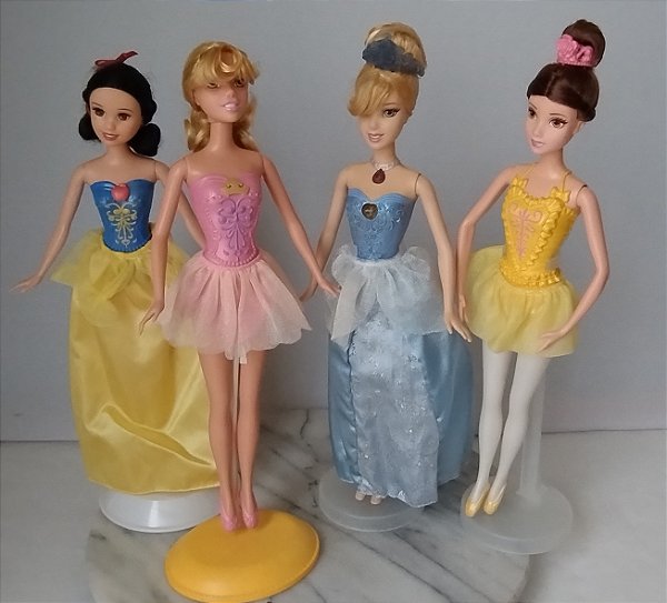 Princesas da Disney : Aurora, Branca de Neve, Bela bailarinas e Cinderela 30 cm da Mattel,