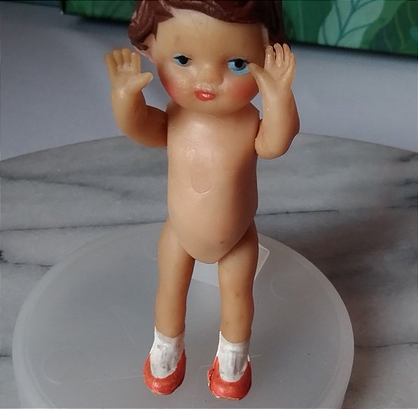 De 1960 , mini boneca de borracha flexível articulada Ari 8,5 cm Alemanha