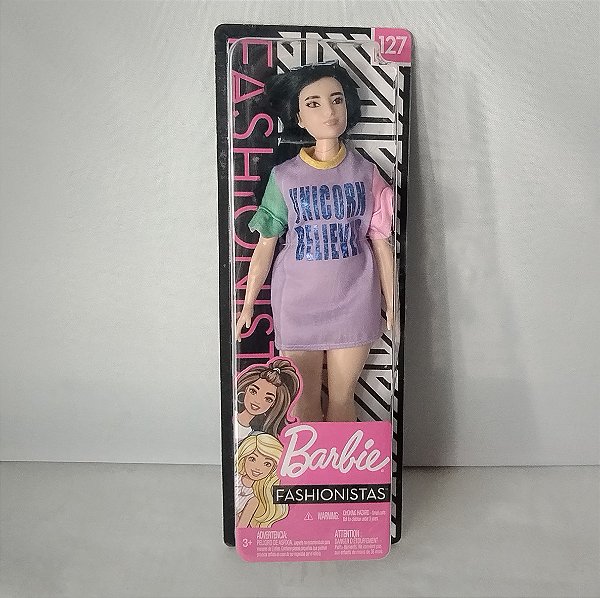 Barbie fashionistas #127, I believe in Unicorn , curvy asiática, Mattel 2018, nova, lacrada