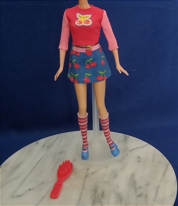Saia, blusa, leggings e sapatos para Barbie fruit style, Mattel 2002