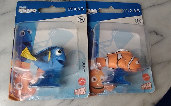 Miniatura Disney Pixar de Nemo e Dory 4 cm , coleção Micro, de procurando Nemo.Mattel 2020