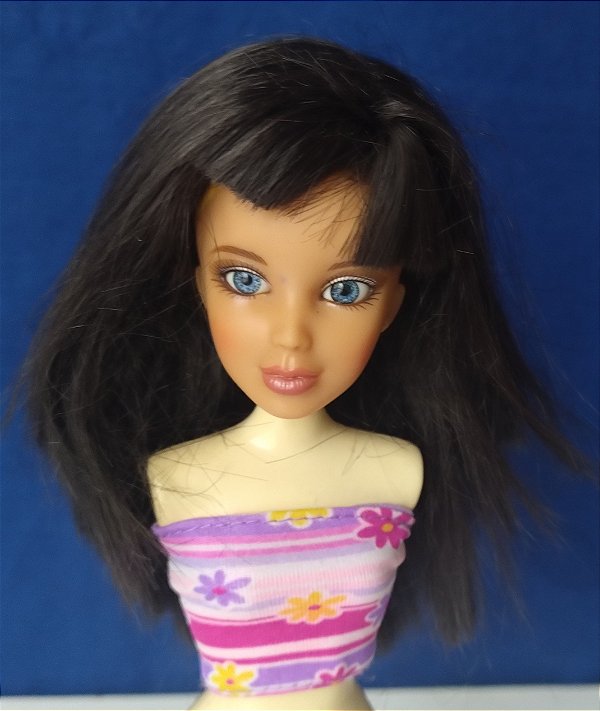 Peruca cabelo preto liso da boneca Liv, Spin Master