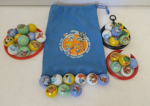 Bolas de gude leitosas Micros - Alemanha, bolsa com 34 unidades