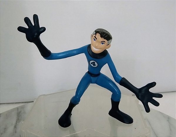 Boneco Mr Fantástico do Quarteto Fantástico 8,5 cm Marvel, coleção Hero Squad, Hasbro 2009