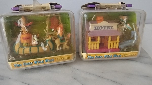 Mini maletas com miniaturas Velho Oeste Gemini toys kidstar, sem uso, lacradas