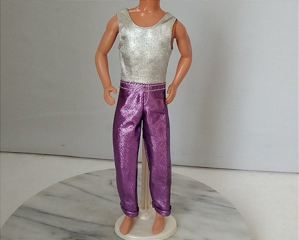 Roupa VTG macacão calças roxas Bobby Bibop Mattel 1987