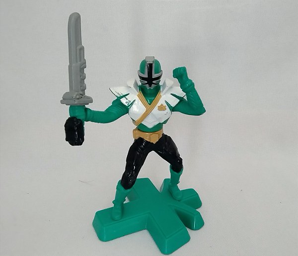 Boneco Power Ranger samurai verde coleção McDonald's 2013, 13 cm