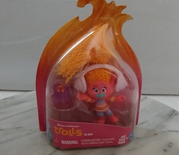Troll D J Suki aprox. 8 cm, DreamWorks Hasbro 2015, novo, lacrado