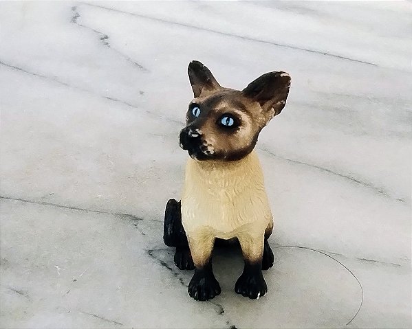 Miniatura de vinil Collecta 2009 de gato siamês 5 cm.