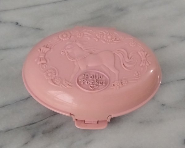 Estojo Polly Pocket Bluebird anos 90 Shetland pony sem miniaturas