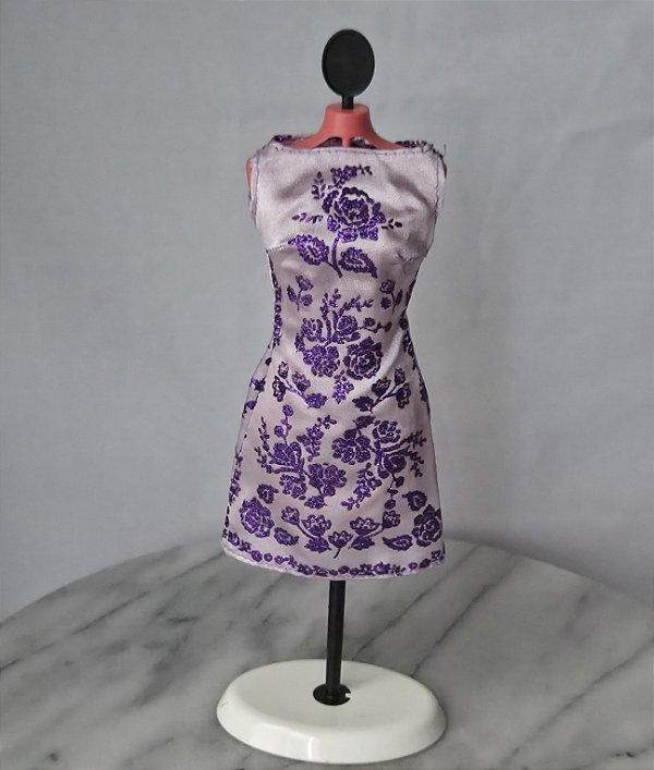 Vestido flor roxa da Barbie Diva Drive Fashion 2004