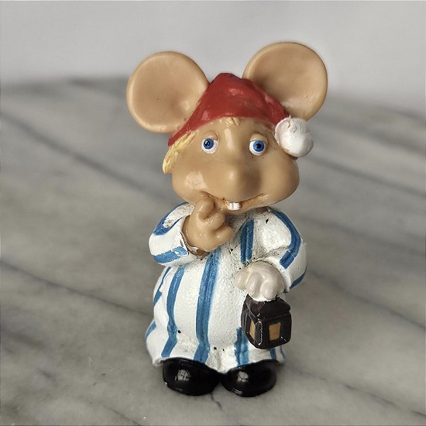 Miniatura de vinil vintage de Topo Gigio de pijama de Maria Perego 7 cm anos 70