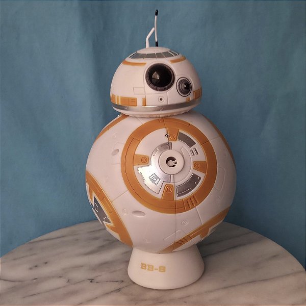 Droid BB8 da Star Wars, the last Jedi, LFL Disney 2018, luz, ruído e faz bolinha de sabão, 25x15x15 cm