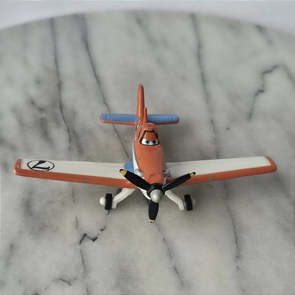 Miniatura de metal avião n. 7, Dusty do Aviões Disney / Mattel 8cm comprimento 8 cm envergadura