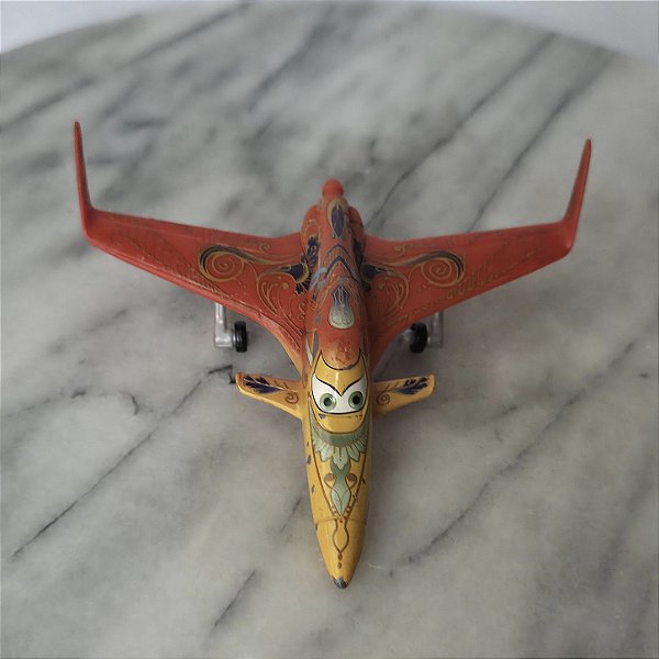 Miniatura de metal avião Ishani do Aviões Disney , Mattel, falta hélice, 9 cm