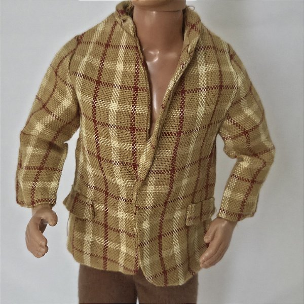Jaqueta Bold Gold #1436 para ken, da colecao Barbie Mattel 1970