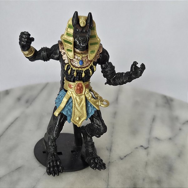 Boneco articulado Anubis egipcio com cabeça de chacal do playset Adventure heroes squad Chap Mei ,11 cmi