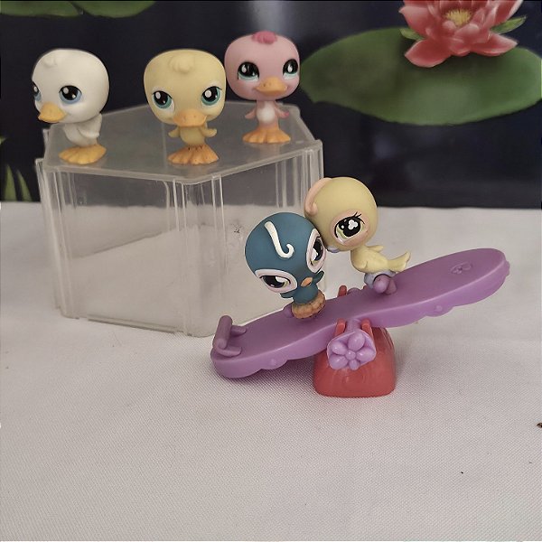 Littlest Pet Shop, LPS Hasbro; 5 pássaros e uma gangorra