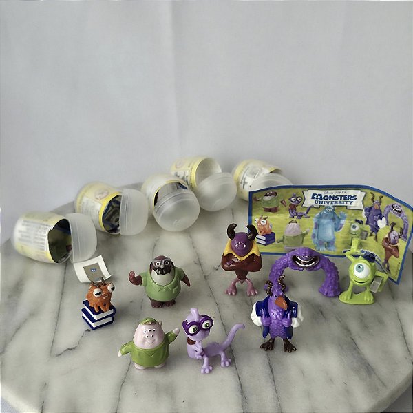 Bonecos (8) da Universidade dos Monstros Disney Pixar, coleção kinder Ovo