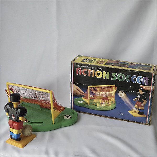 Brinquedo jogo de futebol Action Soccer, provavelmente anos 90, Long Fun- Taiwan