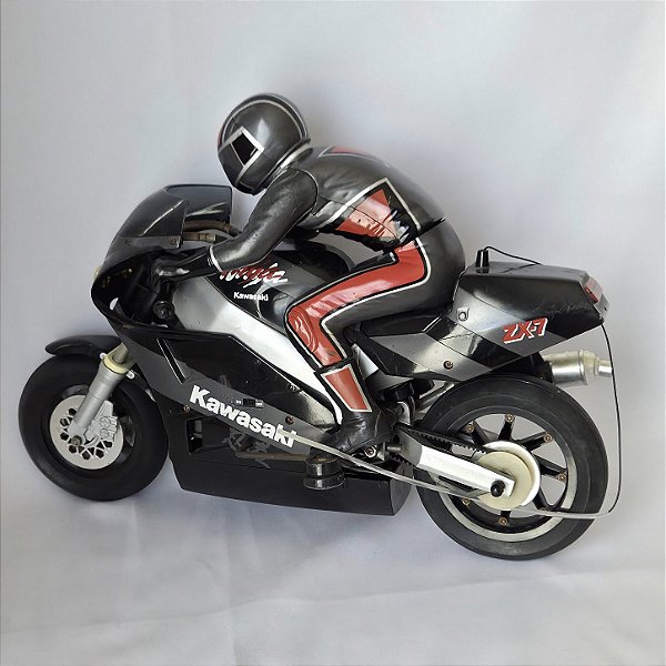 Motocicleta Kawasaki Ninja ZX-7 42 cm comprimento 30 cm sem controle remoto Green corpo 1989