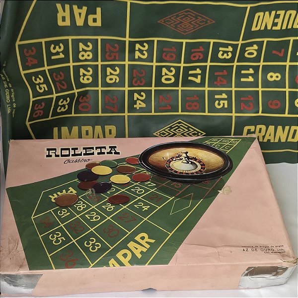 Brinquedo roleta Cassino anos 70 Az de Ouro, falta bolinha
