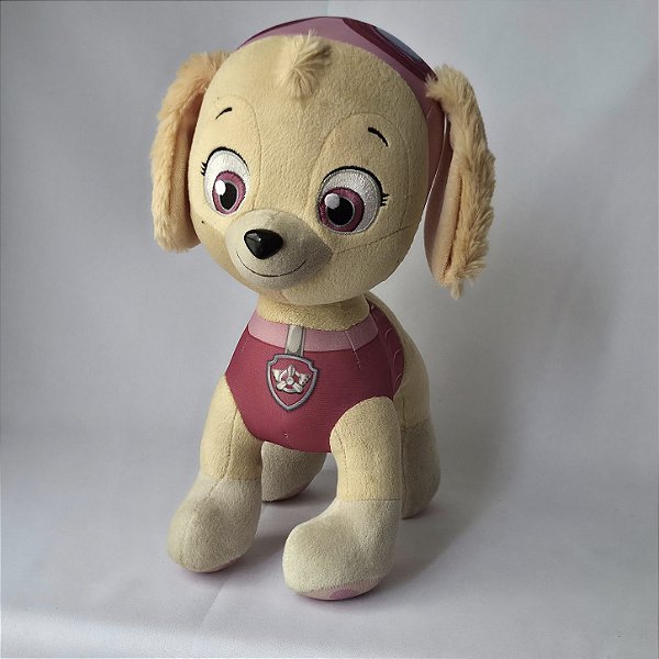 Pelucia grande de 30 cm de altura, Skye da Patrulha .Canina Nickel Odeon, Spin Master