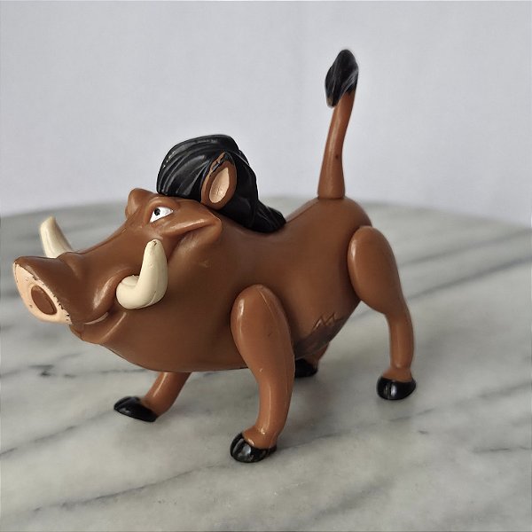 Miniatura Disney de Pumba articulado 9 cm comp 7 cm altura do Rei Leão, col. Burger king anos 90