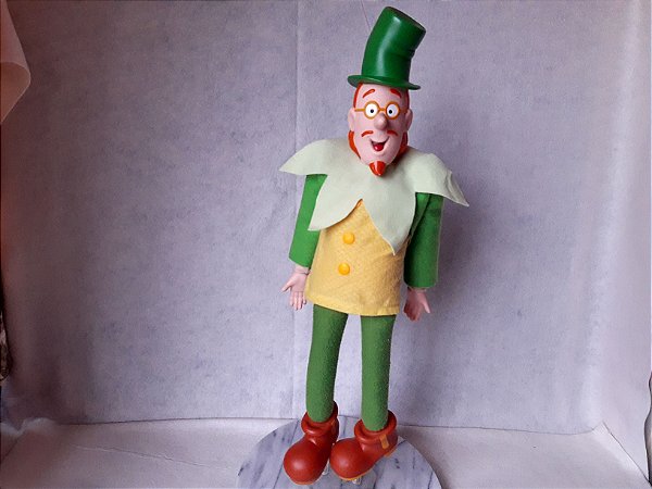 Boneco parte vinil parte pano do Visconde Sabugosa da Grow, do Sítio do Pica Pau Amarelo 55cm, usado