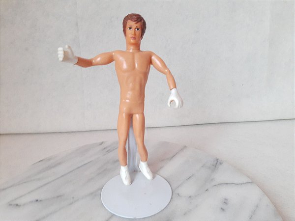 Anos 70 figura de ação borracha flexivel do motociclista Evel Knievel da Ideal Toy 1972  17cm altura , usado