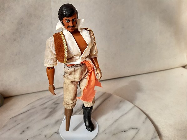 Anos 70 Figura de ação articulada em 6 pontos do pirata  Peg Leg marca Matchbox 22cm de altura, usada