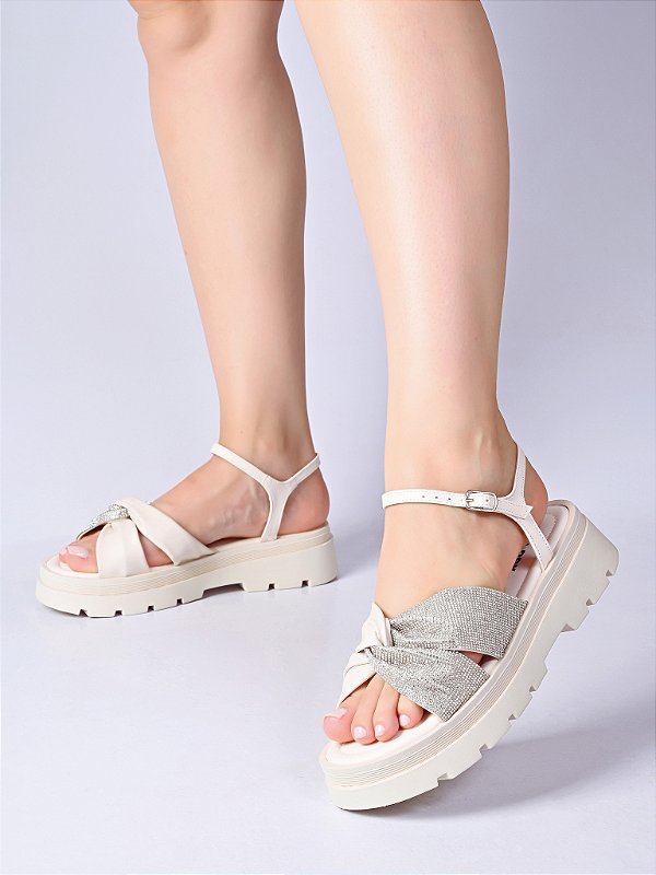 Sandália Flatform Off White X Brilhante