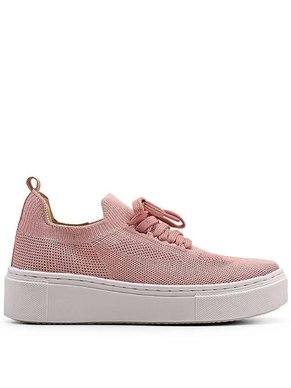 Tênis Meia Casual Knit Rosa