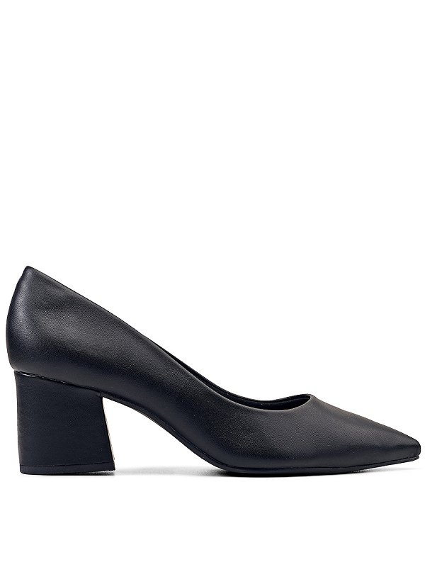 Scarpin Lia Preto Salto Bloco Médio