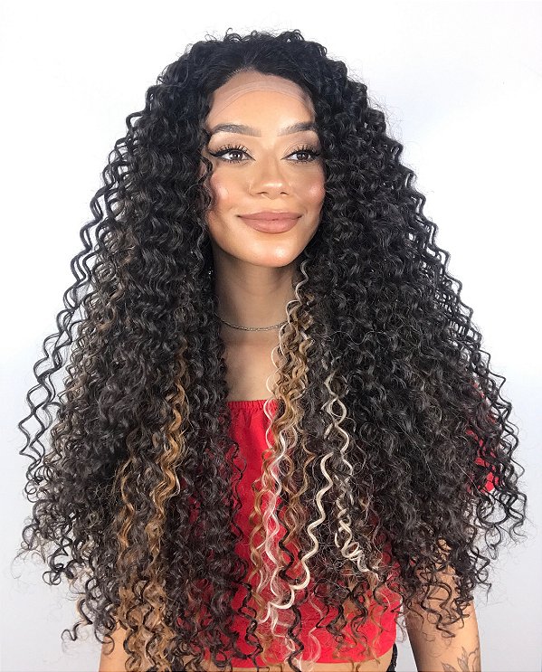 BR278 lace Wig peruca loiro cabelo humano cacheado moda orgânica cacheada  perucas femininas preta marrom Fibra ondulada Sintética hair